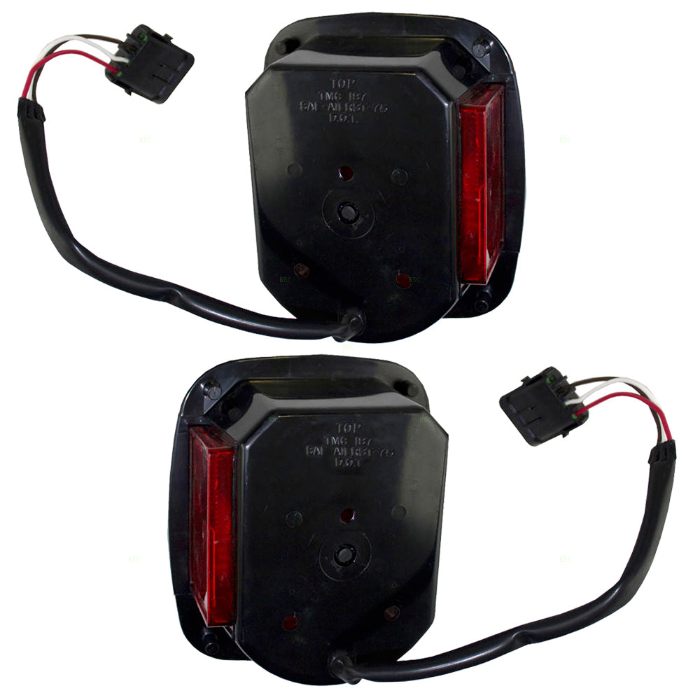 Brock Replacement Set Driver and Passenger Tail Lights with Flat Female Connector Compatible with 1991-1995 Wrangler 1997 Wrangler 56018649 56018648
