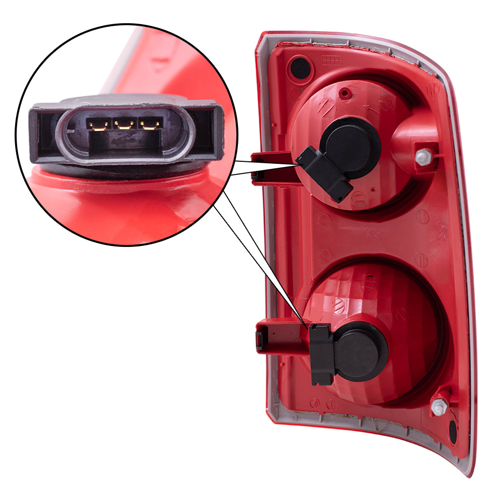 Brock Replacement Driver Tail Light Compatible with 2005-2011 Dakota Pickup Truck 55077605AC