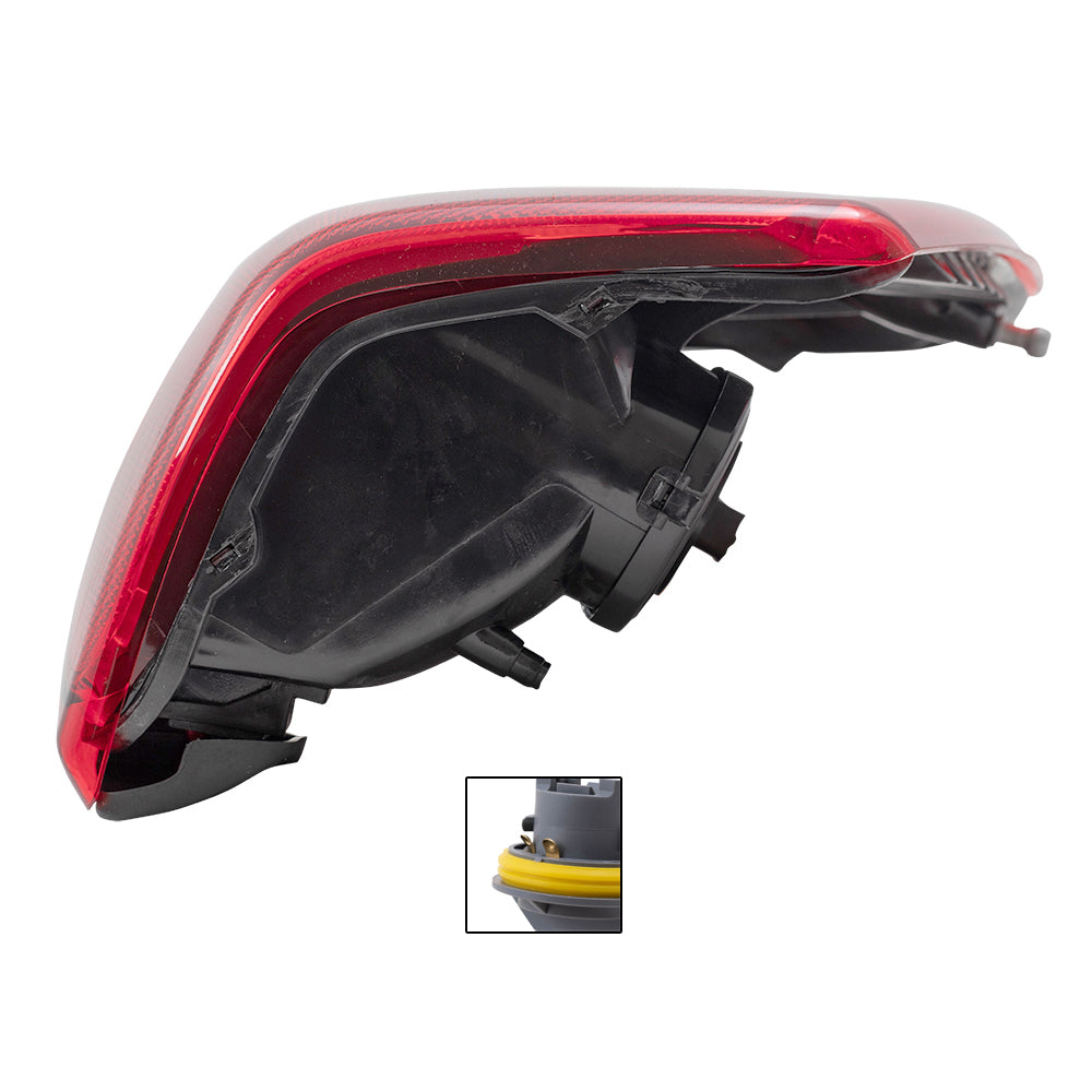 Brock Replacement Passenger Side Tail Light Unit with Circuit Board and Tail Light Bulb Sockets without Bulbs 4 Piece Set Compatible with 2002-2004 Grand Cherokee