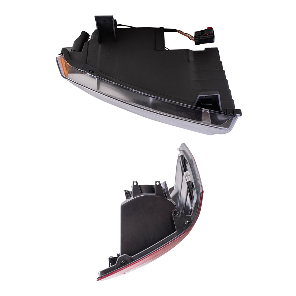 Brock Replacement Driver and Passenger Side Halogen Combination Headlight Assemblies & Tail Light Units 4 Piece Set Compatible with 2005-2006 Grand Cherokee