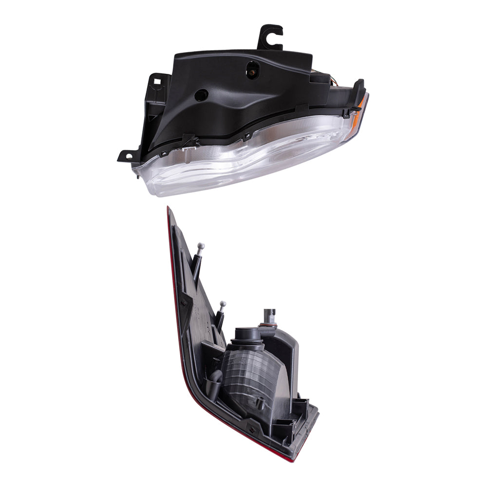 Brock Replacement Driver and Passenger Side Halogen Combination Headlight Assemblies and Tail Light Assemblies 4 Piece Set Compatible with 2007 Grand Cherokee