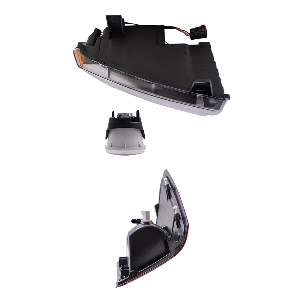 Brock Replacement Driver and Passenger Side Halogen Combination Headlight Assemblies, Fog Light Assemblies and Tail Light Assemblies 6 Piece Set Compatible with 2007 Grand Cherokee