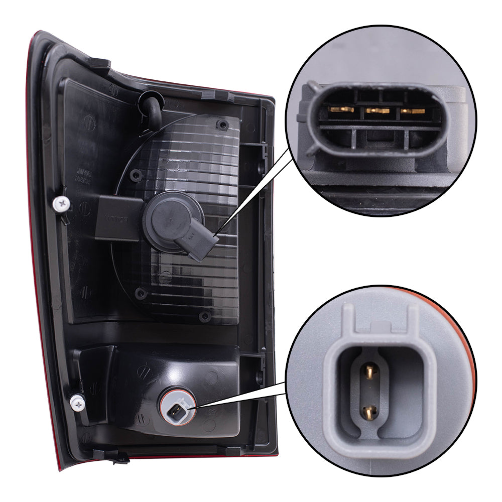 Brock Replacement Passenger Tail Light Compatible with 2007-2010 Grand Cherokee 55079012AC