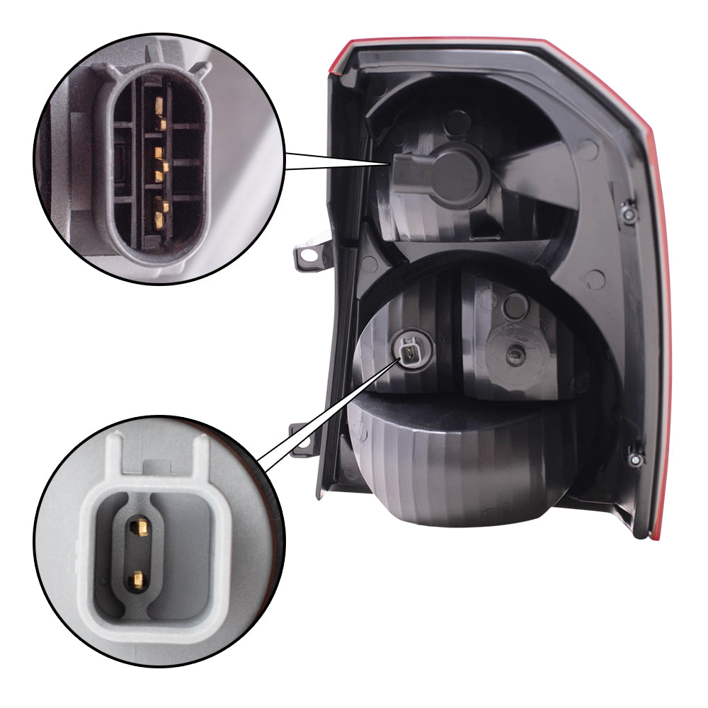 Brock Replacement Driver Tail Light Compatible with 2008-2012 Caliber 5160361AA