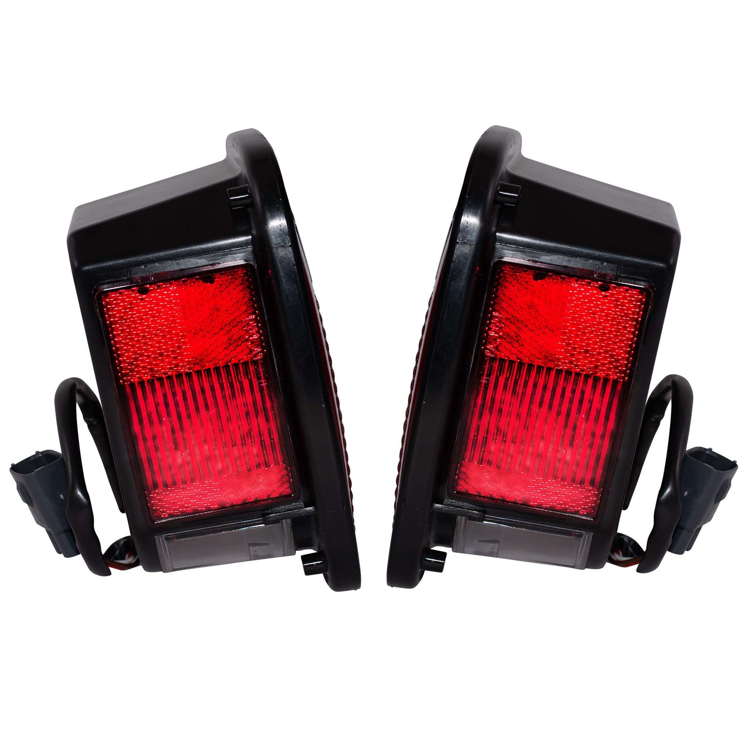 Brock Replacement Set Driver and Passenger Tail Lights with Square Connector Compatible with 1998-2006 Wrangler 56018649AD 56018648AD