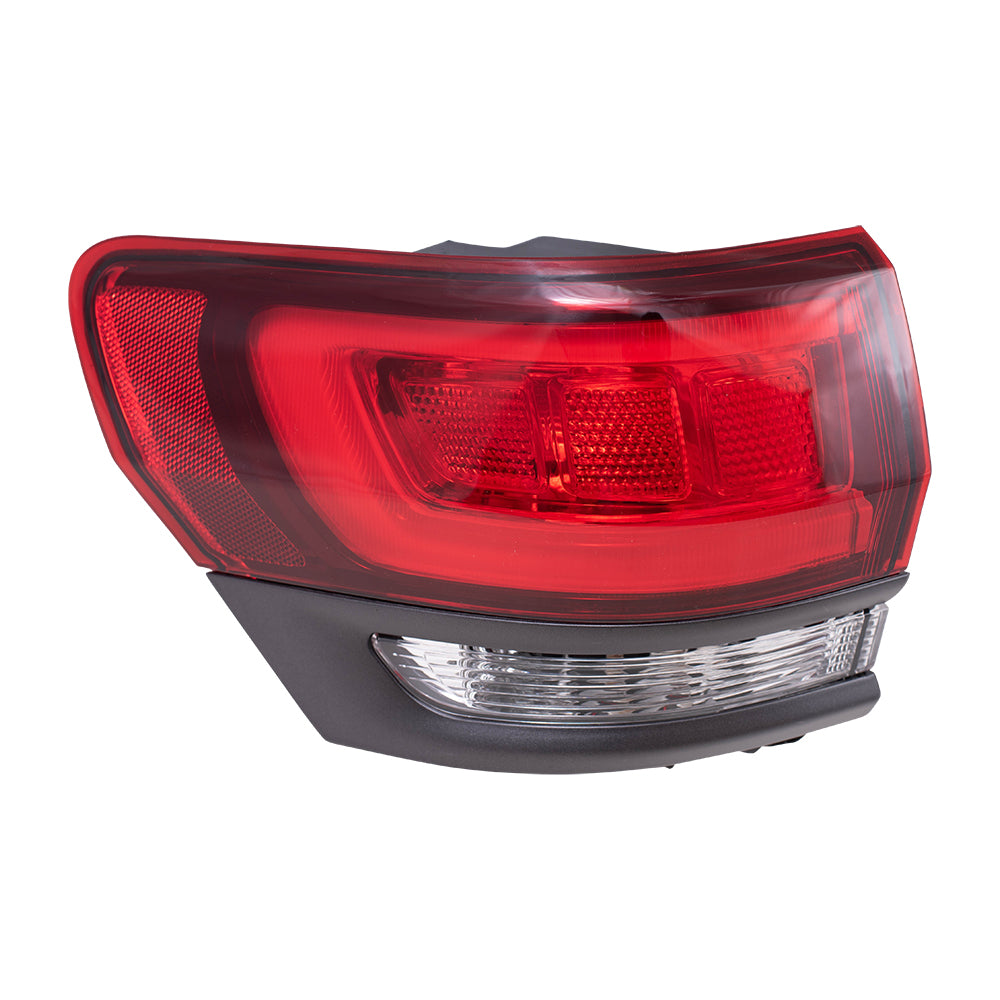 Brock Replacement Driver Side Tail Light Assembly with Granite Bezel without Platinum Insert Body Mounted Compatible with 14-20 Grand Cherokee