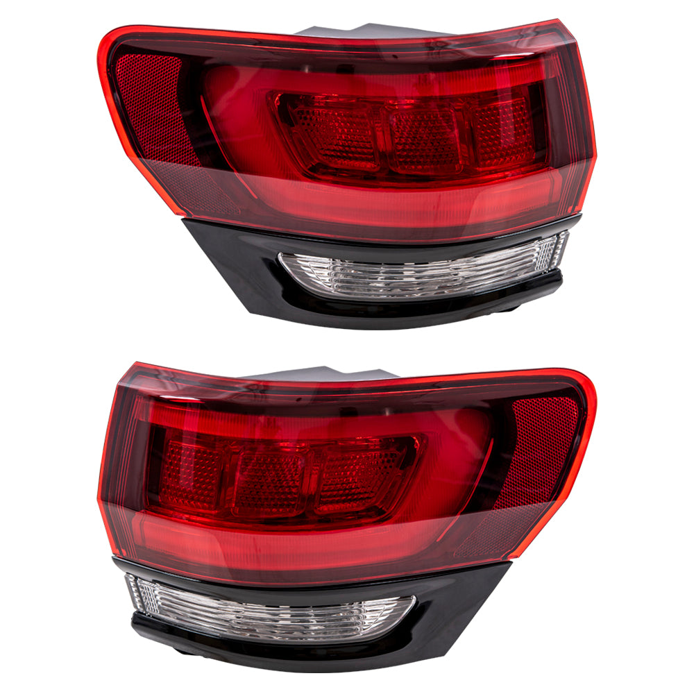 Brock Replacement Driver and Passenger Side Tail Light Assemblies Quarter Mounted Compatible with 2014-2021 Jeep Grand Cherokee SRT/ 2014-2021 Trackhawk