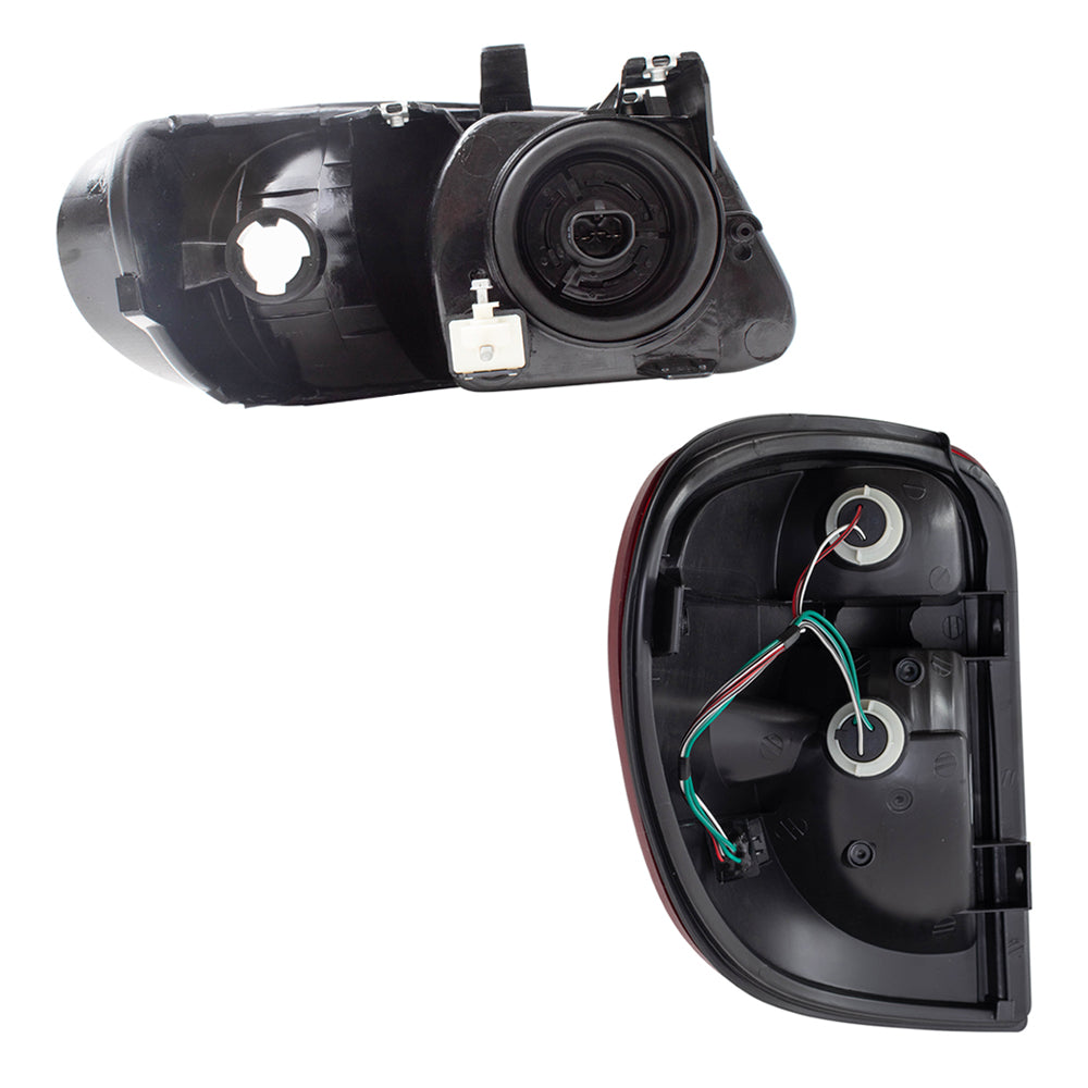 Brock Replacement Set Headlights and Tail Lights Compatible with 2004-2007 Caravan Town & Country with 113" Wheel Base