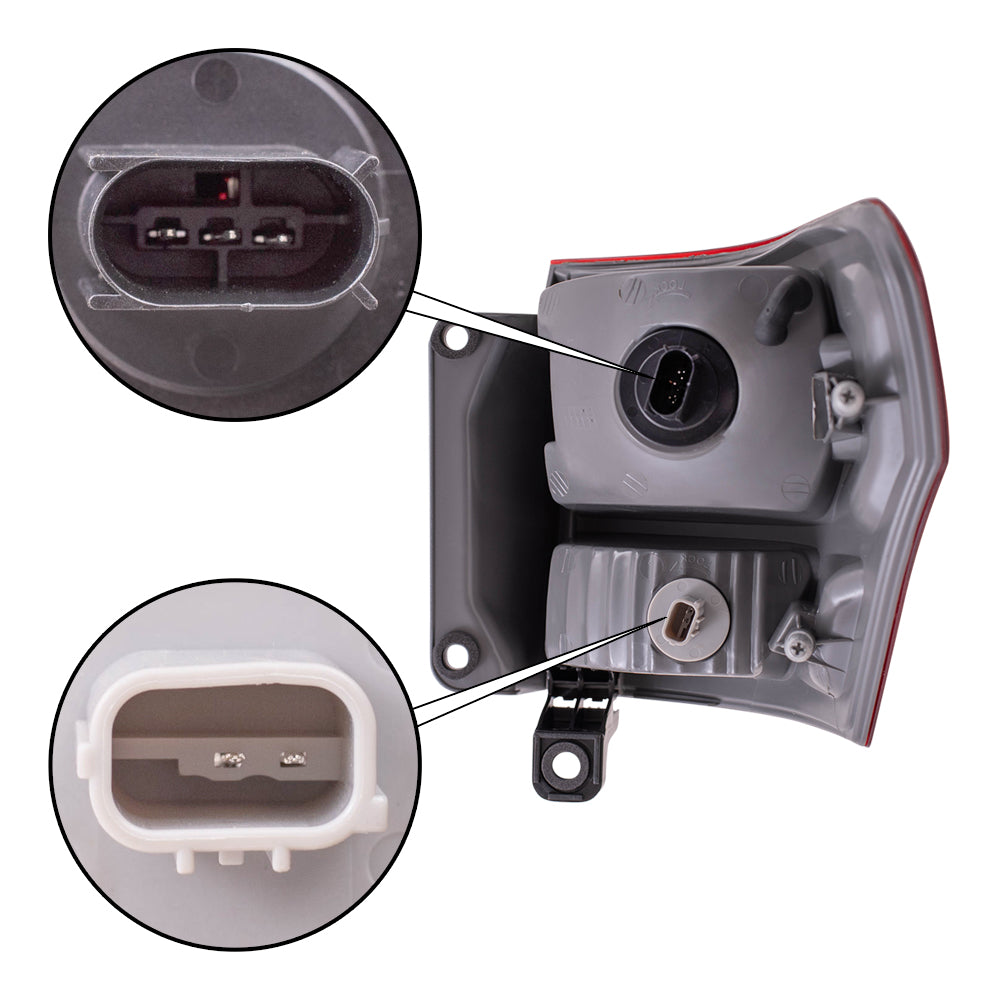 Brock Replacement Driver Quarter Panel Mounted Tail Light Compatible with 2011-2013 Grand Cherokee 55079421AG