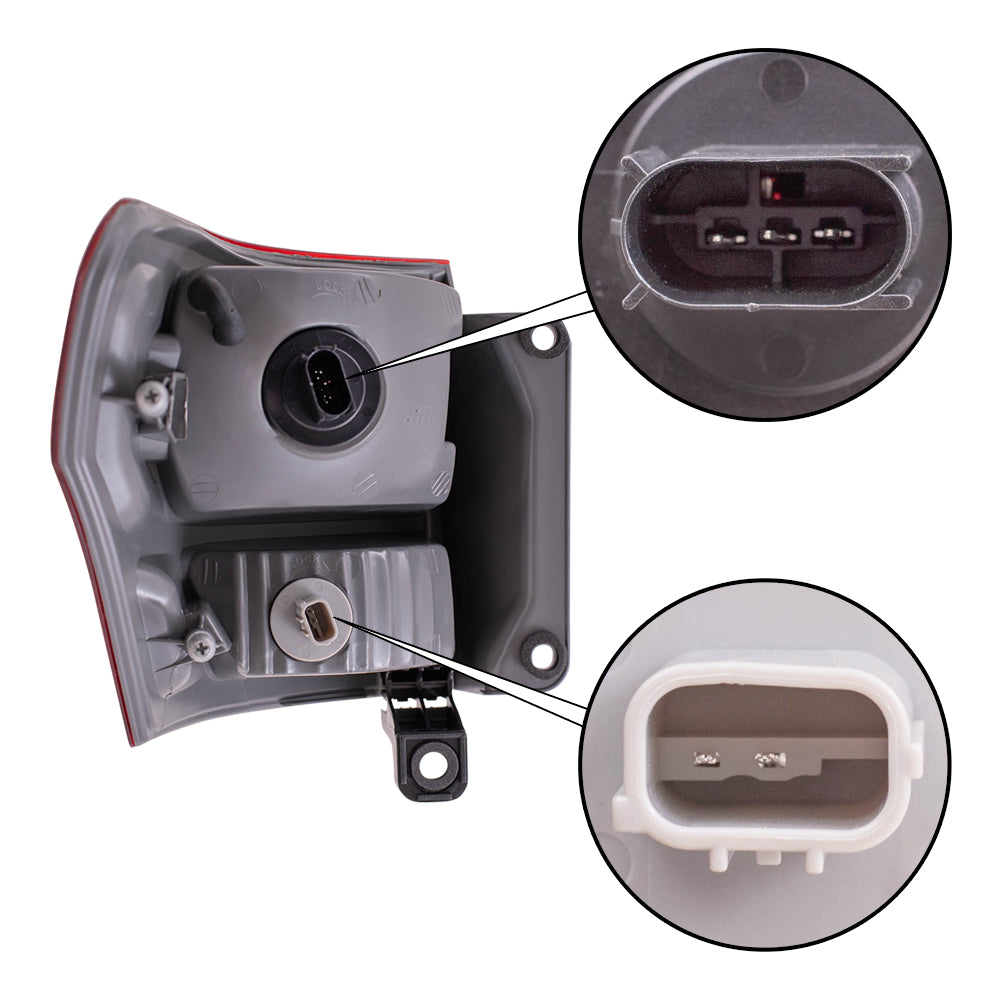 Brock Replacement Passenger Quarter Panel Mounted Tail Light Compatible with 2011-2013 Grand Cherokee 55079420AG