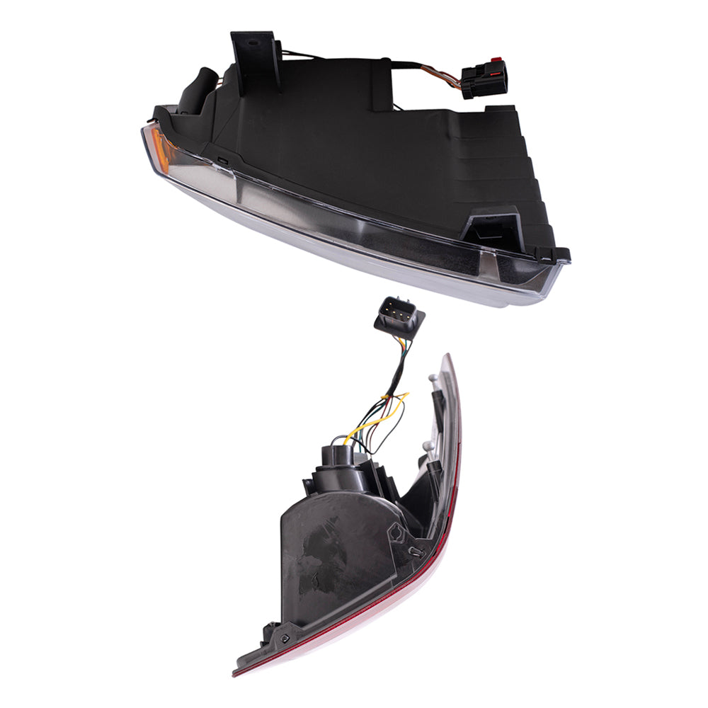 Brock Replacement Driver and Passenger Side Halogen Combination Headlight Assemblies and Tail Light Assemblies 4 Piece Set Compatible with 2005-2006 Grand Cherokee