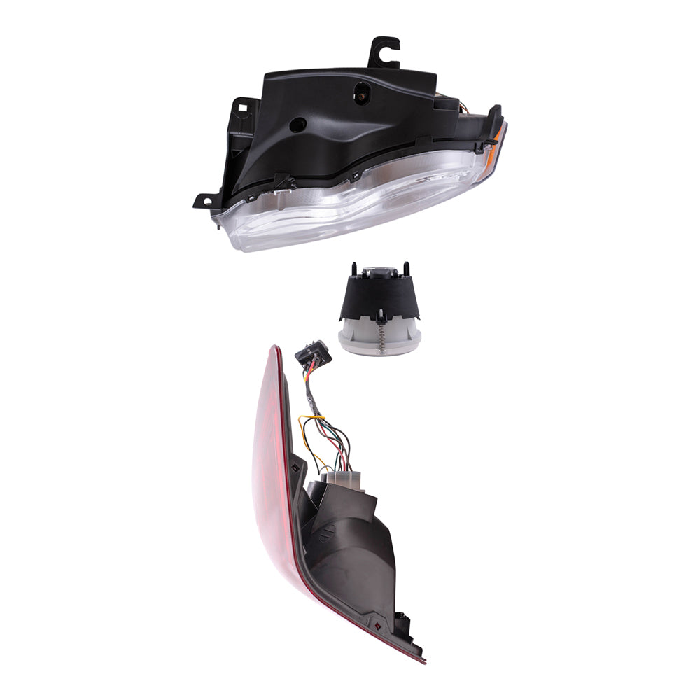 Brock Replacement Driver and Passenger Side Halogen Combination Headlights, Fog Lights and Tail Lights 6 Piece Set Compatible with 2005-2006 Jeep Grand Cherokee