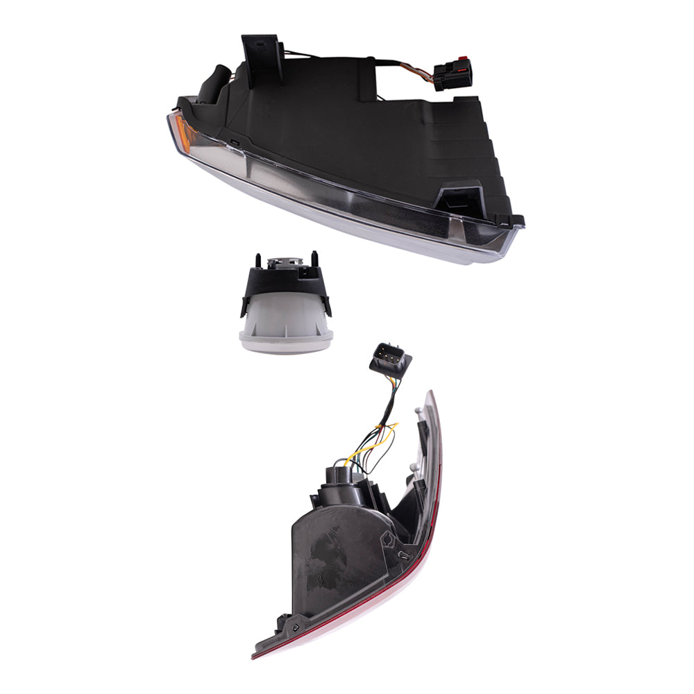 Brock Replacement Driver and Passenger Side Halogen Combination Headlights, Fog Lights and Tail Lights 6 Piece Set Compatible with 2005-2006 Jeep Grand Cherokee