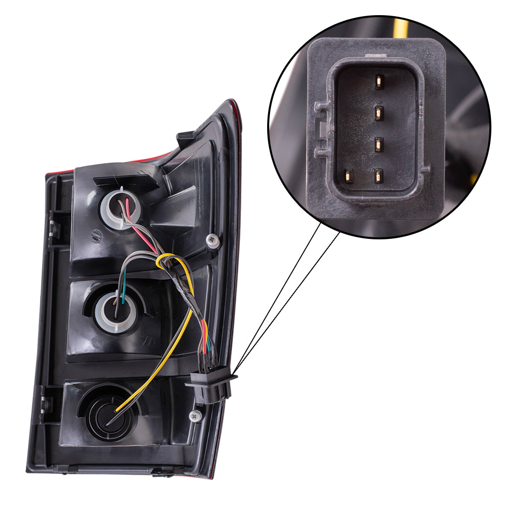 Brock Replacement Driver Tail Light with Bulb Sockets and Wiring Compatible with 2005-2006 Grand Cherokee 55156615AF