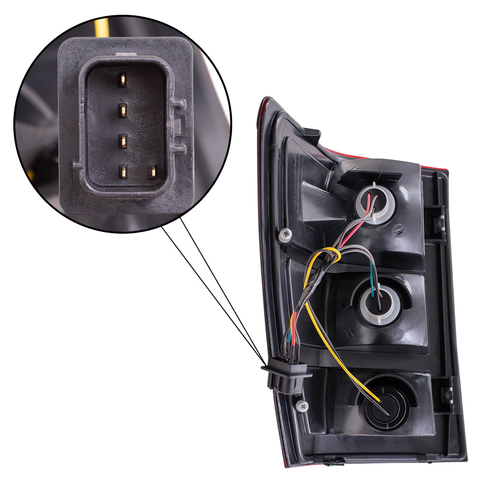 Brock Replacement Passenger Tail Light with Bulb Sockets and Wiring Compatible with 2005-2006 Grand Cherokee 55156614AF