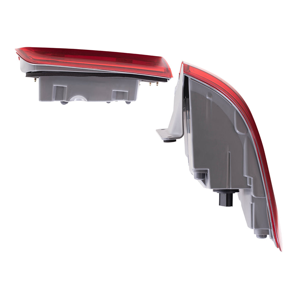 Brock Aftermarket Replacement Driver Left Tail Light Assemblies with Chrome Bezel without Platinum Insert Quarter Panel and Liftgate Mounted Set Compatible with 2014-2021 Jeep Grand Cherokee