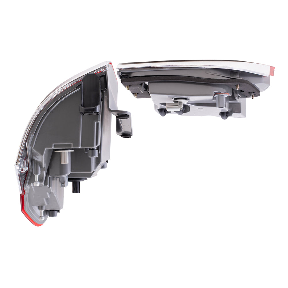 Brock Aftermarket Replacement Driver Left Tail Light Assemblies with Chrome Bezel without Platinum Insert Quarter Panel and Liftgate Mounted Set Compatible with 2014-2021 Jeep Grand Cherokee