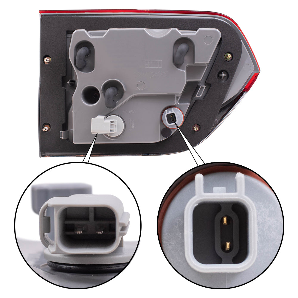 Brock Replacement Set Driver and Passenger Tail Lights Granite Liftgate Lid Mounted Compatible with 2014-2019 Grand Cherokee 68110047AD 68110046AD