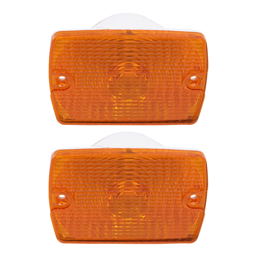 Brock Replacement Set Driver and Passenger Park Signal Front Marker Lights Compatible with 1994-1995 Wrangler 55055077