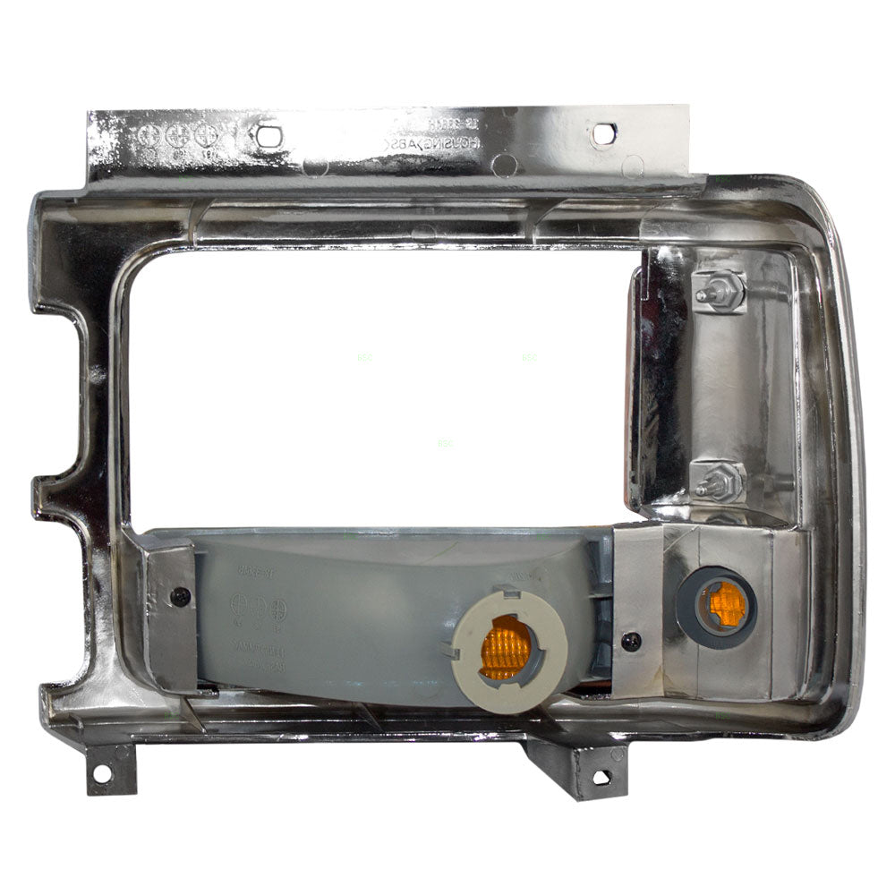 Brock Replacement Passenger Park Signal Side Marker Light Chrome Bezel Compatible with 1991-1996 Dakota with Aero Package 56003350