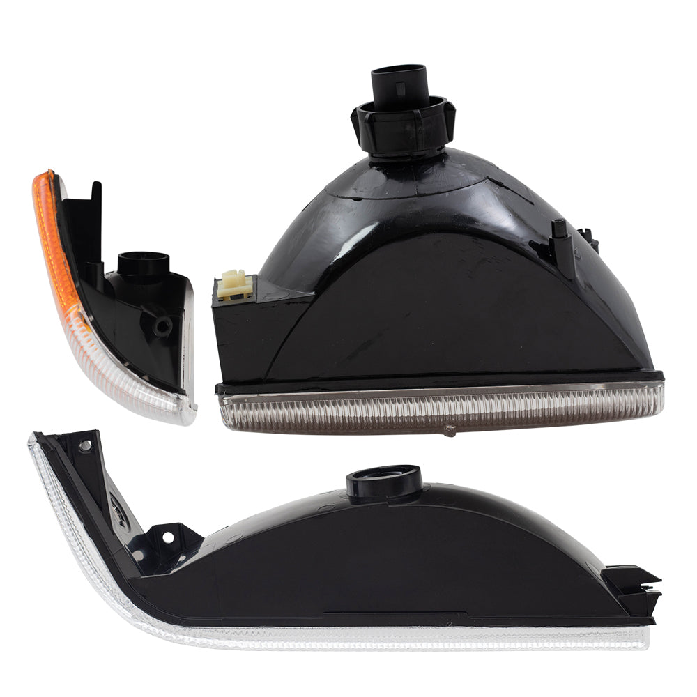 Brock Replacement 6 Pc Set Headlights, Park Signal and Side Marker Lights Compatible with 1997-1998 Grand Cherokee