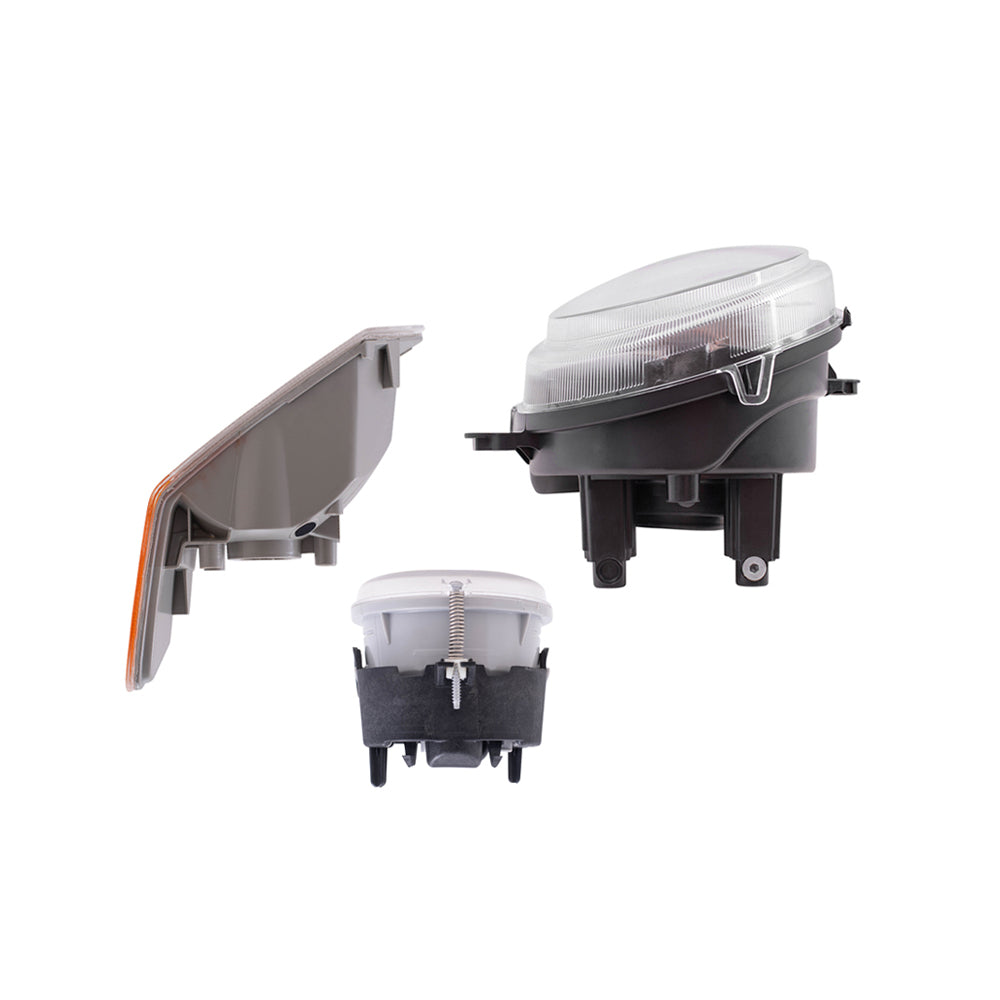 Brock Replacement Halogen Headlight Assemblies without Leveling, Park Signal Marker Lights and Fog Lights 6 Piece Set Compatible with 2010 Patriot