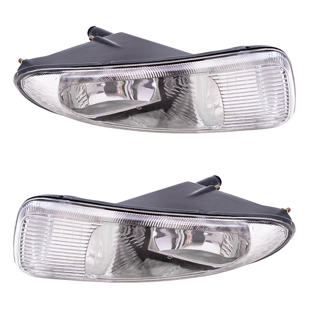 Brock Replacement Set Driver and Passenger Fog Lights Compatible with 2001-2004 Town & Country 2001-2003 Voyager Van 4857267AA 4857266AA