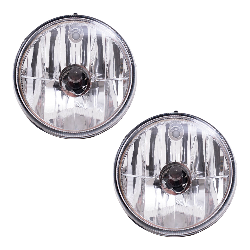 Brock Replacement Pair Set Fog Lights Compatible with 1999-2001 1500 1999-2002 2500 3500 Pickup Truck 55076942AB