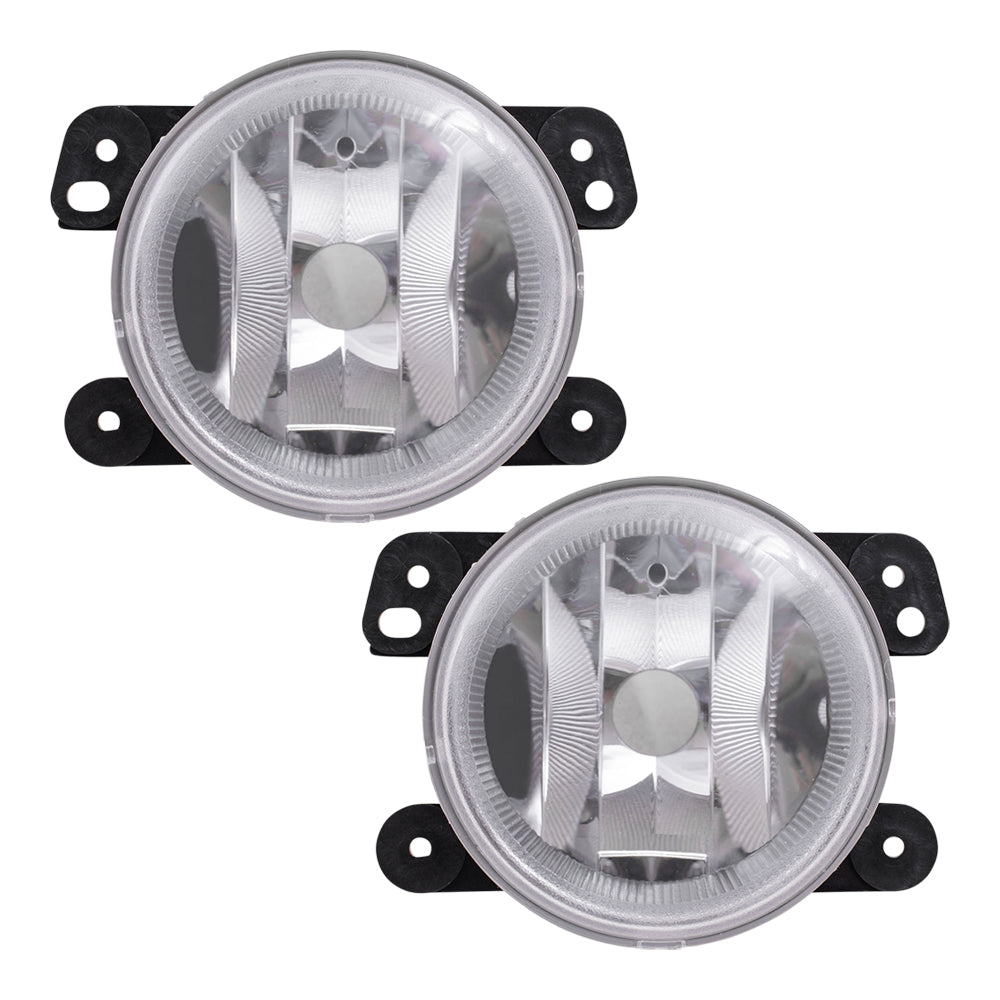 Brock 3225-0173B-2 Fog Light Unit Set Compatible With Wrangler Wrangler JK Gladiator Cherokee Grand Cherokee Journey Charger