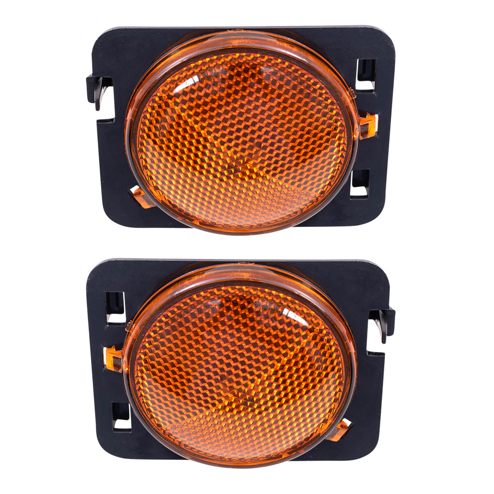 Brock Replacement Pair Set Signal Side Marker Lights Compatible with 2007-2017 Wrangler 2018 Wrangler JK 55078145AA 55078144AA