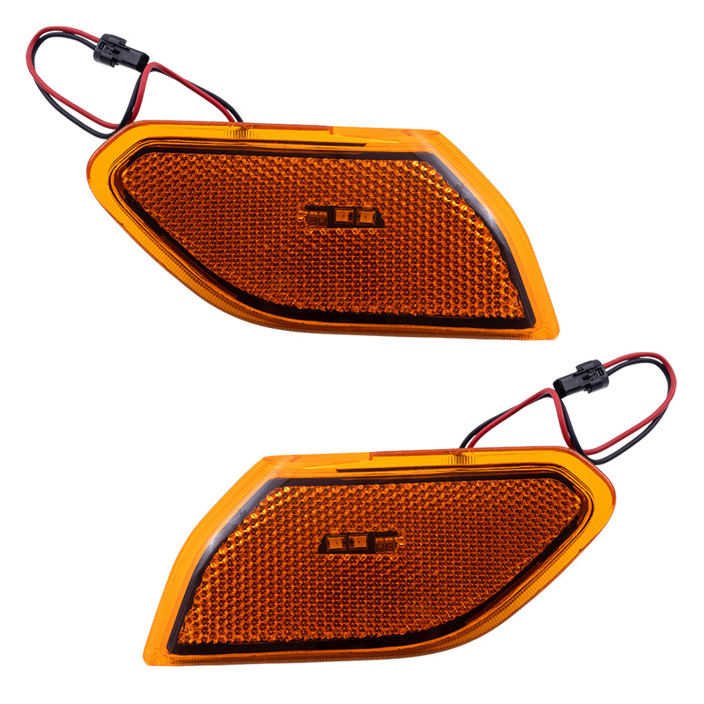 Brock Replacement Pair Set Side Marker Lights Compatible with 2018-2019 Wrangler JL 2018-2019 Wrangler Unlmited 2020 Gladiator