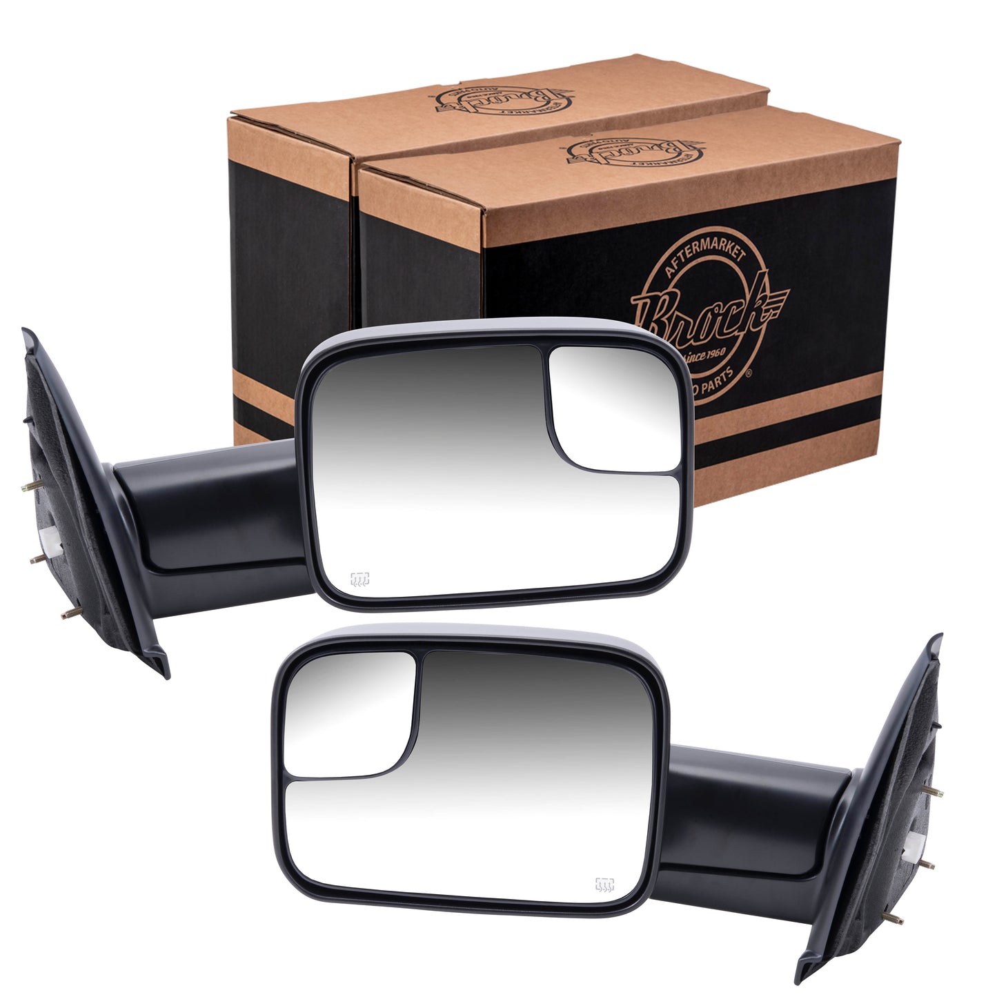 Power Mirror for 2002-2008 Ram 1500 7X10 Flip-Up Trailer Tow Package Heated Manual Fold for 2003-2009 Ram 2500 55077445AO Set CH1320228