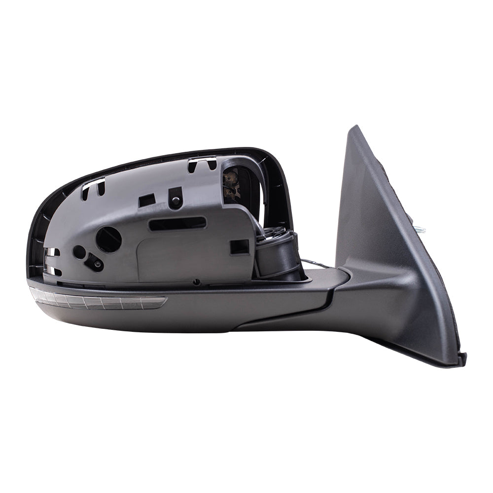 Brock Aftermarket Replacement Driver Left Passenger Right Power Mirror Set with Paint to Match Gray Cover-Textured Black Base-Heat-Signal without BSD Compatible with 2017-2021 Jeep Compass