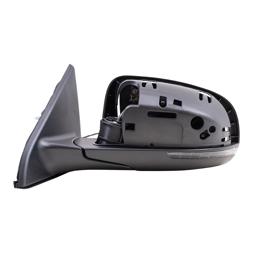 Brock Aftermarket Replacement Driver Left Power Mirror with Paint to Match Gray Cover-Textured Black Base-Heat-Signal without Blind Spot Detection Compatible with 2017-2021 Jeep Compass
