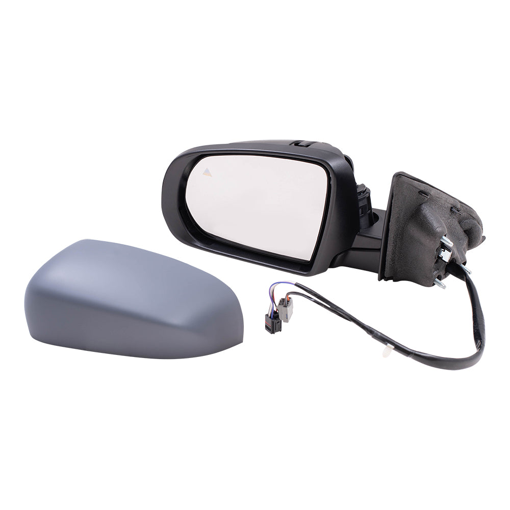 Power Mirror for 2017-2024 Compass Paint To Match Gray Cover-Textured Black Base Blind Spot Detection Turn Signal Indicator Heated Manual Fold 68365143AA Left CH1320501