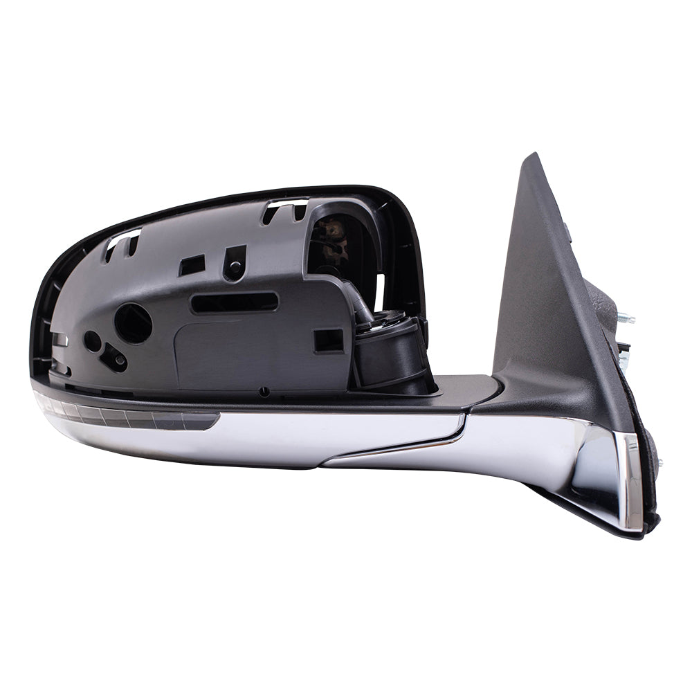 Brock Aftermarket Replacement Driver Left Passenger Right Power Mirror Set with Paint to Match Gray Cover-Chrome Base-Heat-Signal without Blind Spot Detection Compatible with 2017-2021 Jeep Compass