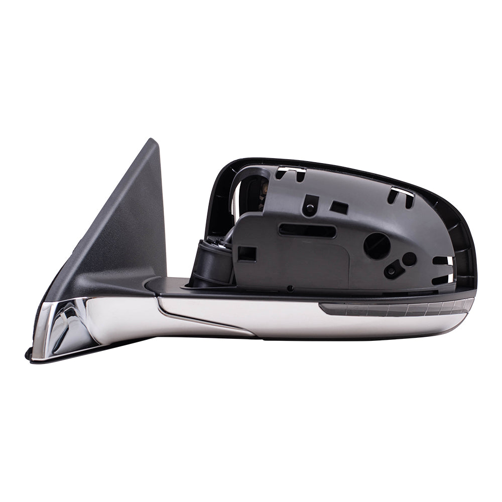 Brock Aftermarket Replacement Driver Left Power Mirror with Paint to Match Gray Cover-Chrome Base-Heat-Signal-Blind Spot Detection Compatible with 2017-2021 Jeep Compass