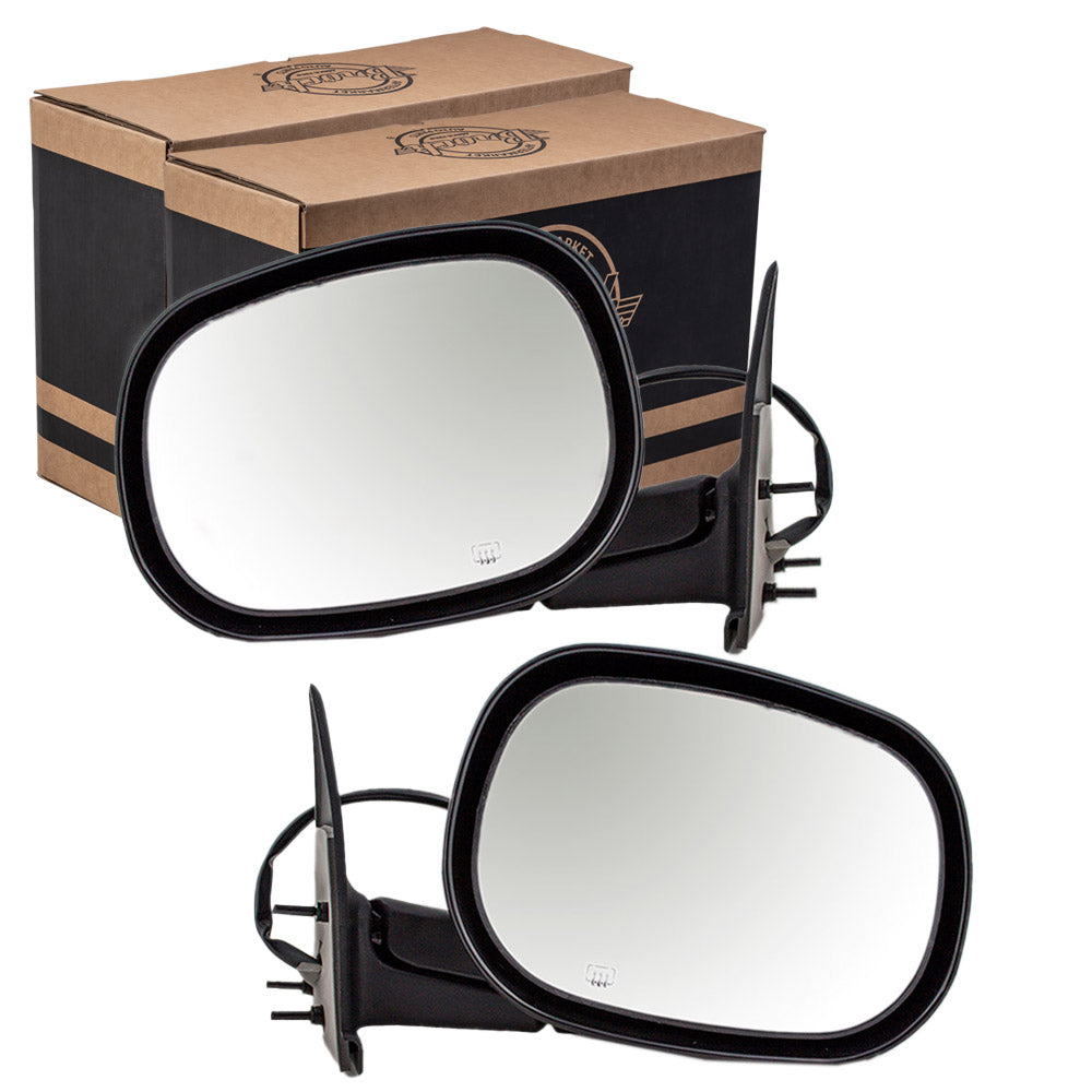 Power Mirror for 1997-2000 Dakota 6X9 Heated Manual Fold for 1998-2000 Durango 55076488AG Set CH1320177