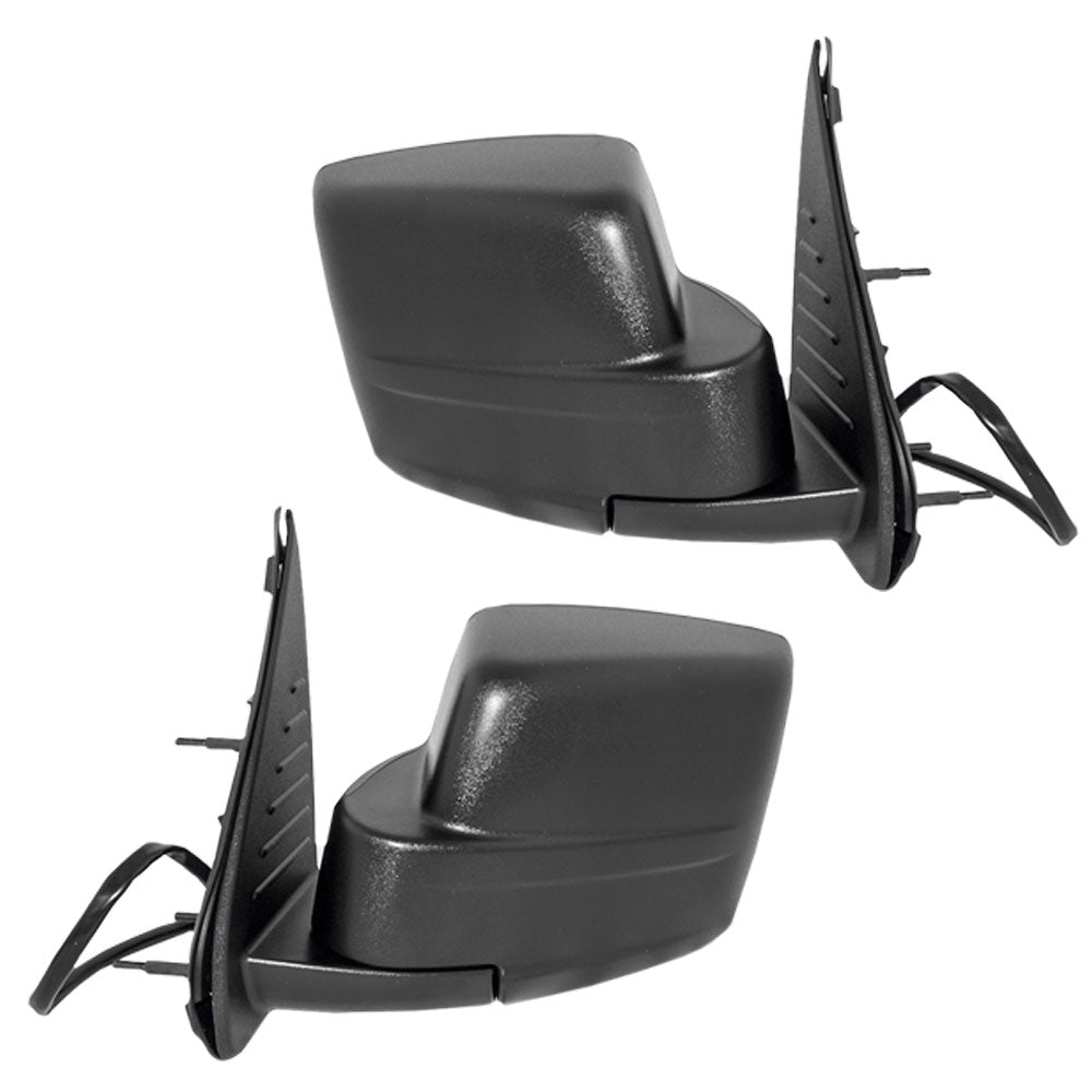 Driver and Passenger Power Side View Mirrors Heated Textured Replacement fits 08-12 Jeep Liberty SUV 57010185AF 57010078AF CH1320287 CH1321287