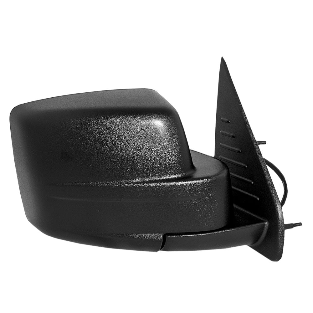 Brock Replacement Passenger Side Power Mirror Textured Black & Manual Foldaway with Heat, Memory and 10 Hole Dual Connectors Compatible with 2008-2012 Liberty 57010098AF