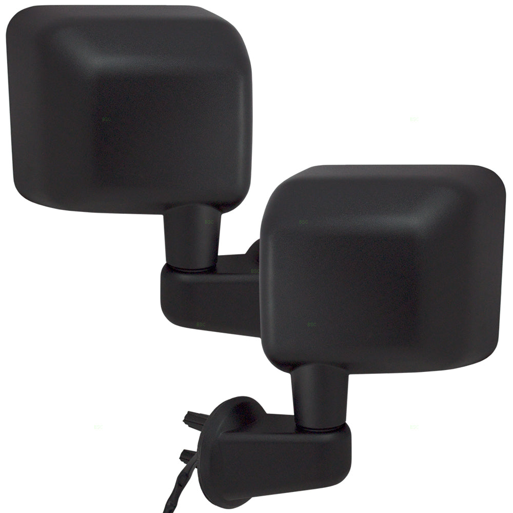Brock Aftermarket Replacement Driver Left Passenger Right Power Mirror Set Textured Black Foldaway with Heat Compatible with 2014 Jeep Wrangler