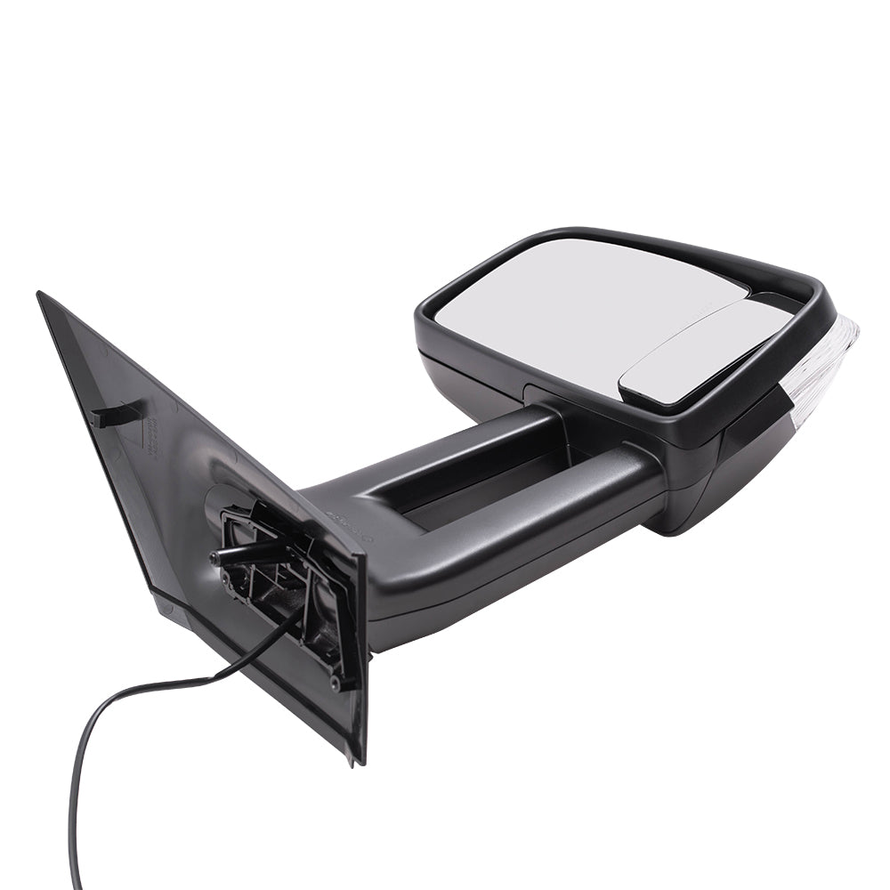 Brock Replacement Passenger Side Extended Type Manual Mirror Textured Black with Signal without Heat Compatible with 2006-2018 Sprinter