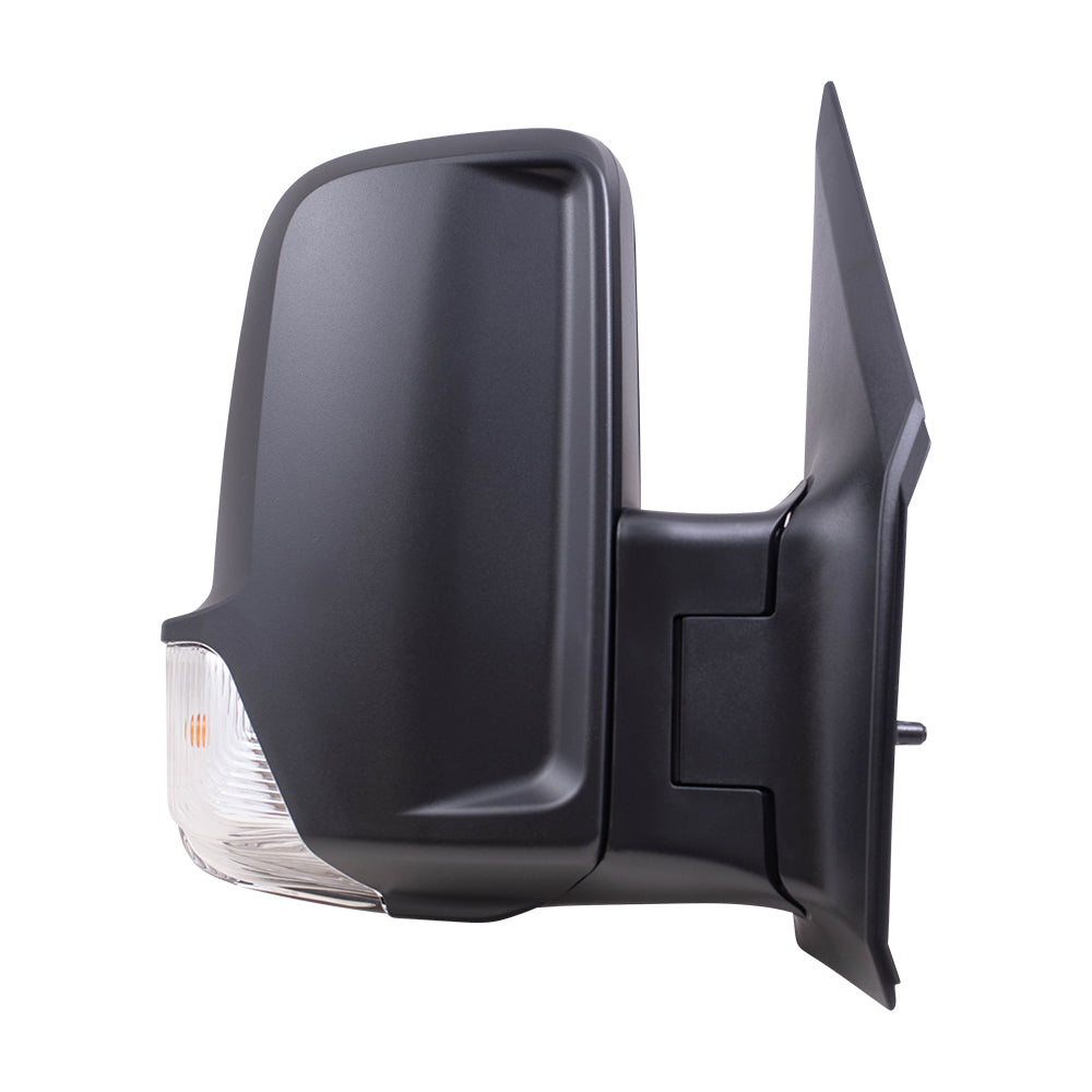 Brock Replacement Passenger Side Standard Type Manual Mirror Textured Black with Signal without Heat Compatible with 2006-2018 Sprinter