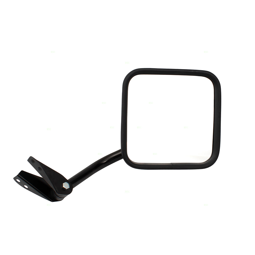 Brock Replacement Passenger Side Black Manual Mirror Windshield Hinge Mounted Compatible with 1987-1994 Wrangler 55-86 CJ Series 55-82 DJ Series CH1321146