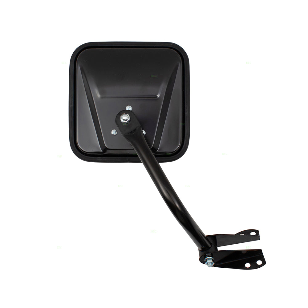 Brock Replacement Passenger Side Black Manual Mirror Windshield Hinge Mounted Compatible with 1987-1994 Wrangler 55-86 CJ Series 55-82 DJ Series CH1321146