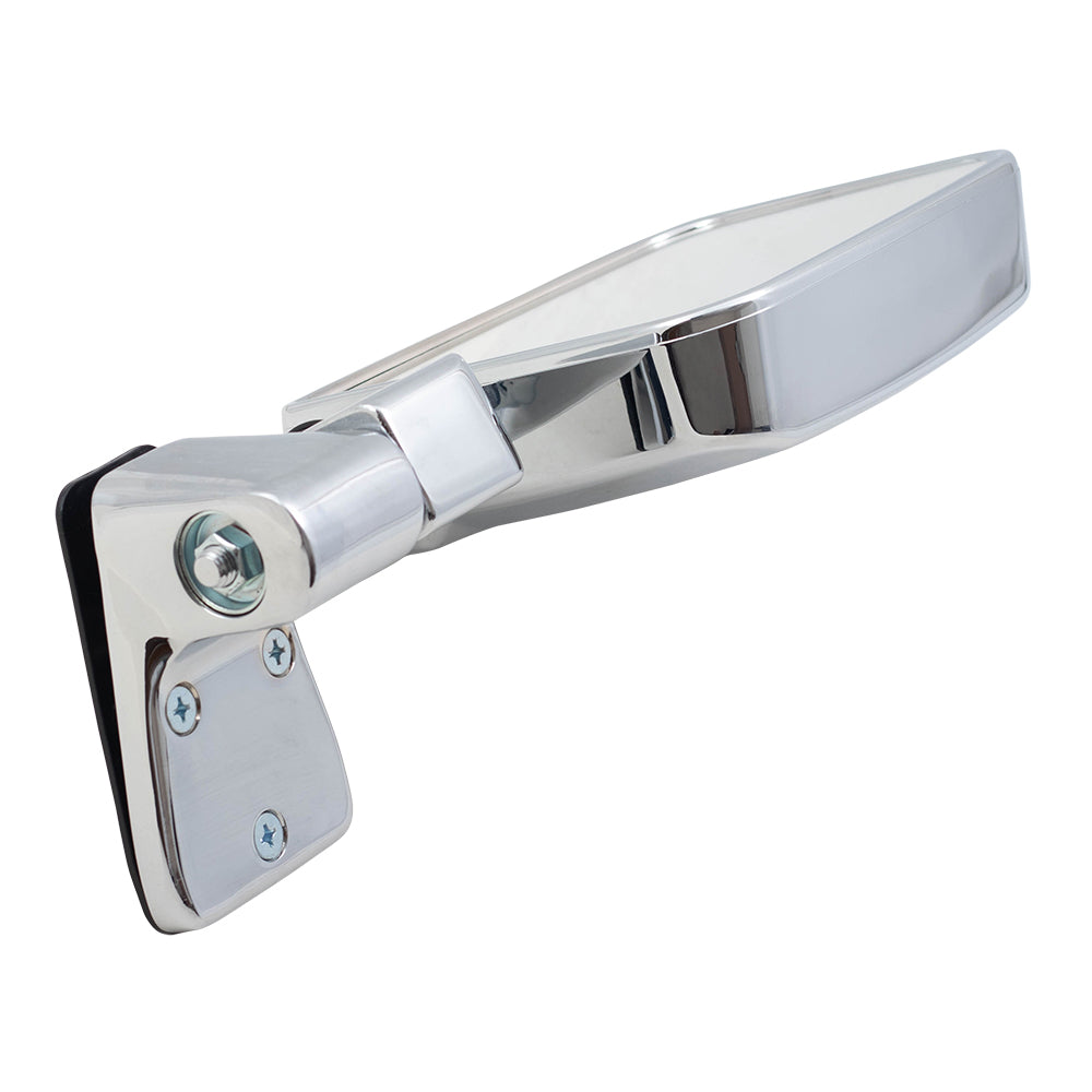 Replacement Passenger Manual Side View Mirror Chrome Door Hinge Mounted Performance Upgrade Compatible with 1987-1995 Wrangler 1997-2002 Wrangler