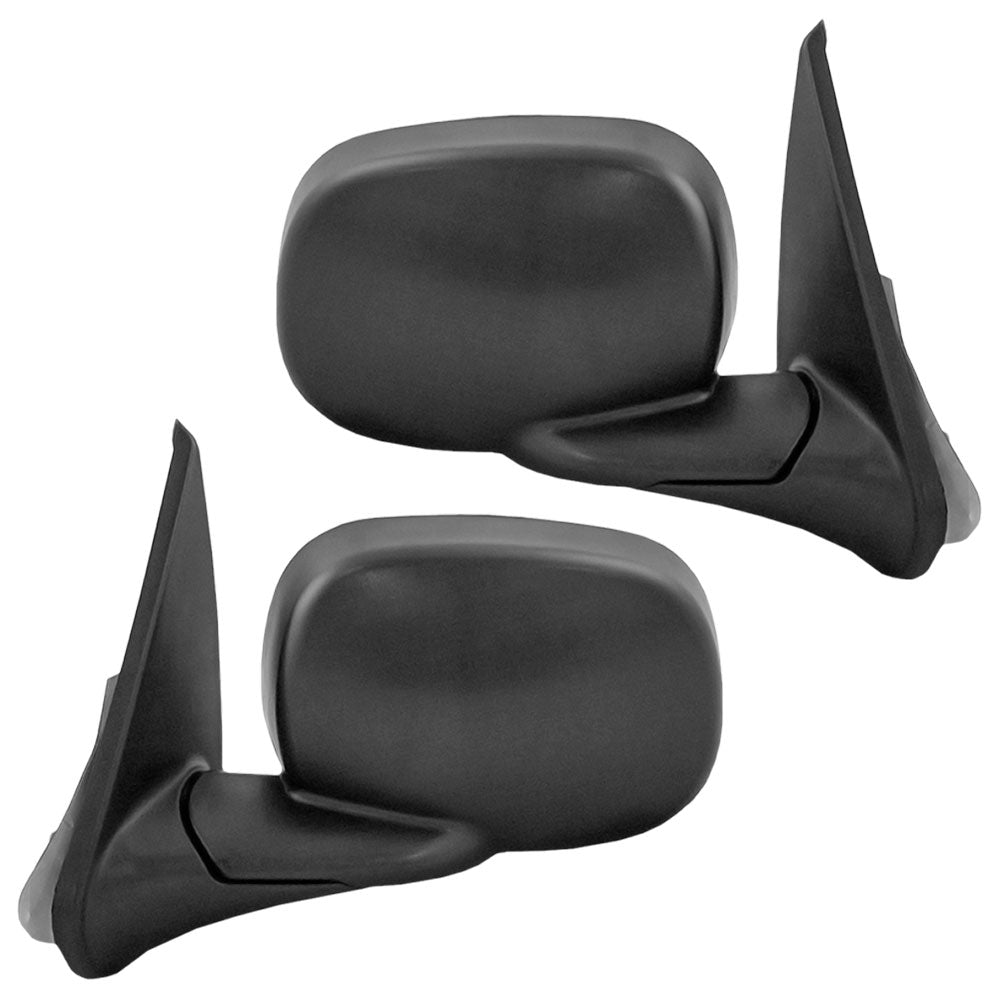 Driver and Passenger Power Side View Mirrors Textured Replacement for Dodge Van 55346949AH 55346948AH