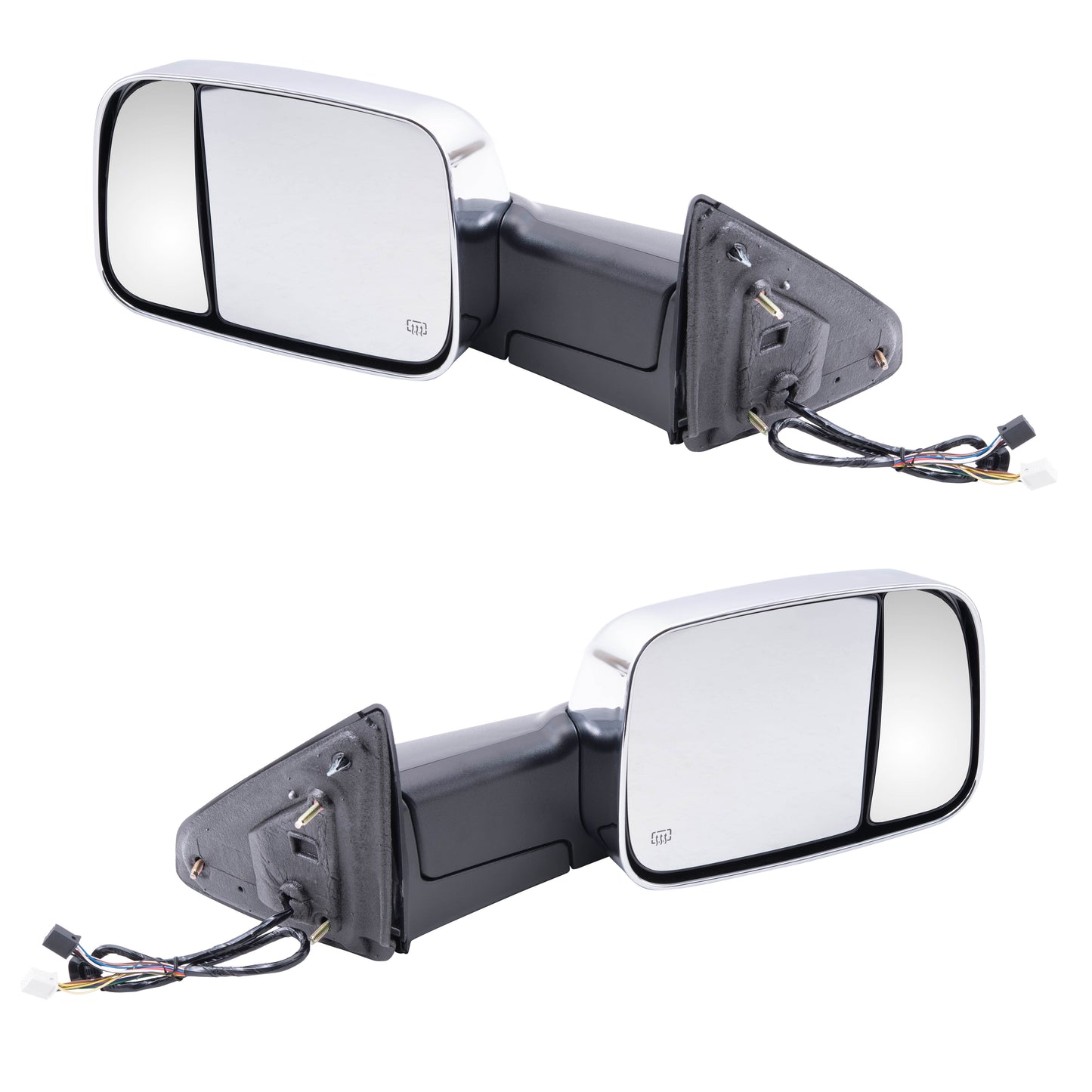 Power Towing Mirror for 2009-2010 Ram 1500 Flip-Up Turn Signal Indicator Puddle Lamp Memory Heated for 2009-2010 Ram 2500 for 2011-2012 1500 for 2011-2012 2500 68033735AD Set CH1320320