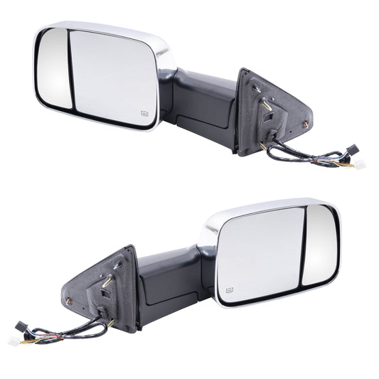 Power Towing Mirror for 2009-2010 Ram 1500 Flip-Up Turn Signal Indicator Puddle Lamp Memory Heated for 2009-2010 Ram 2500 for 2011-2012 1500 for 2011-2012 2500 68033735AD Set CH1320320