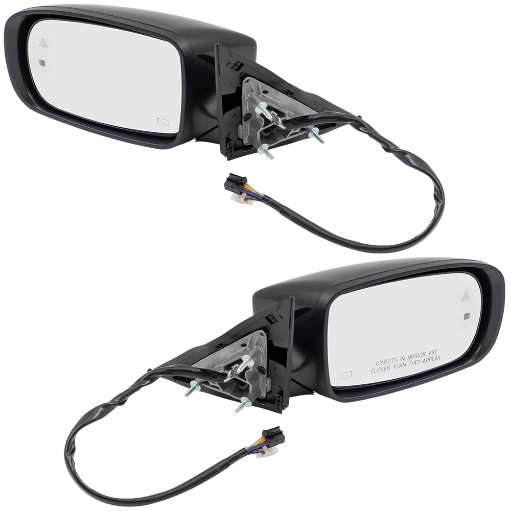 Brock Aftermarket Replacement Driver Left Passenger Right Power Mirror Paint To Match Black With Heat-Signal-Puddle Light-Memory-Blind Spot Detection Set Compatible With 2012-2018 Chrysler 300
